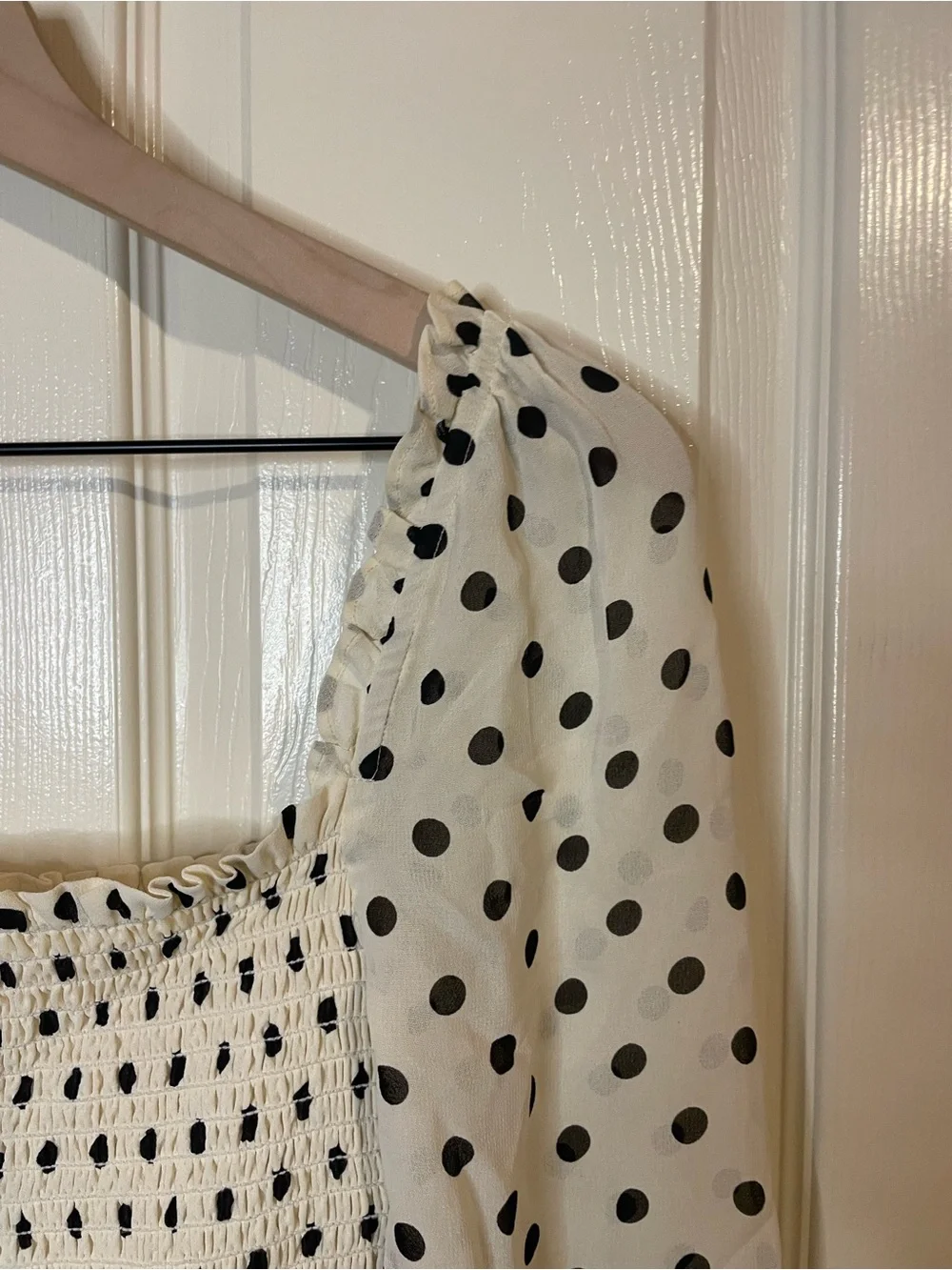 Reformation Pinto Top in White & Black Polka Dots Size Medium